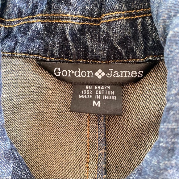 GORDON JAMES Vintage Studded & Embroidered Denim Jacket Blazer M - Picture 6 of 6